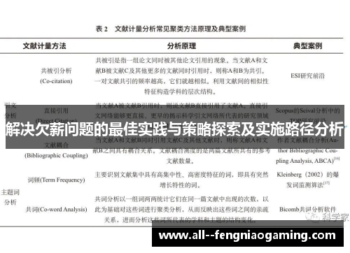 解决欠薪问题的最佳实践与策略探索及实施路径分析